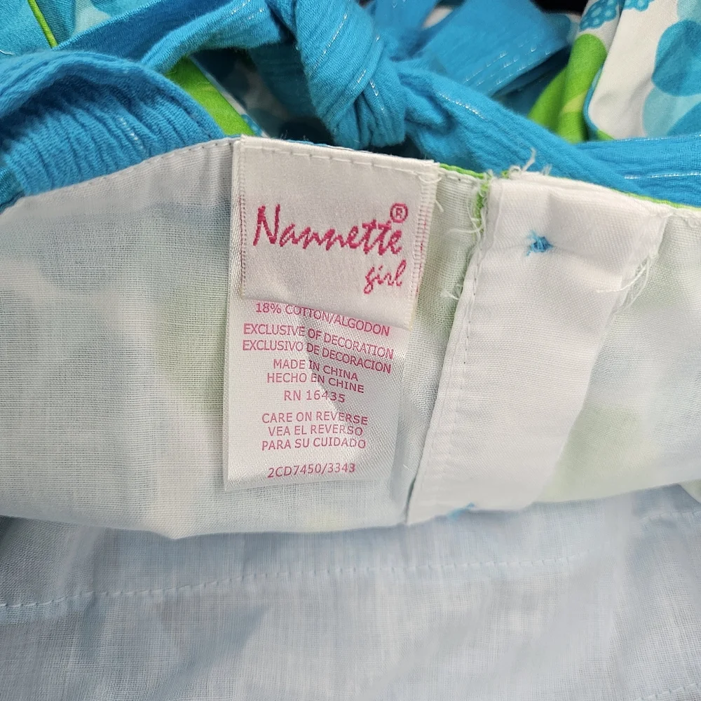 Floral Dress Blue & Green Size 6x Nannette - Picture 8 of 10